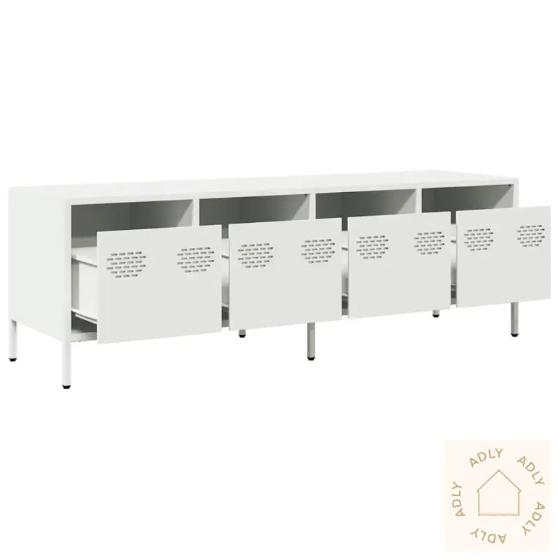 Tv-Benk Hvit 135X39X43,5 Cm Kaldvalset Stål