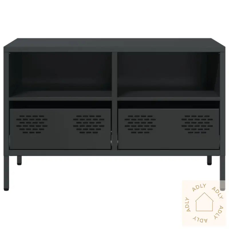 Tv-Benk Svart 68X39X43,5 Cm Kaldvalset Stål
