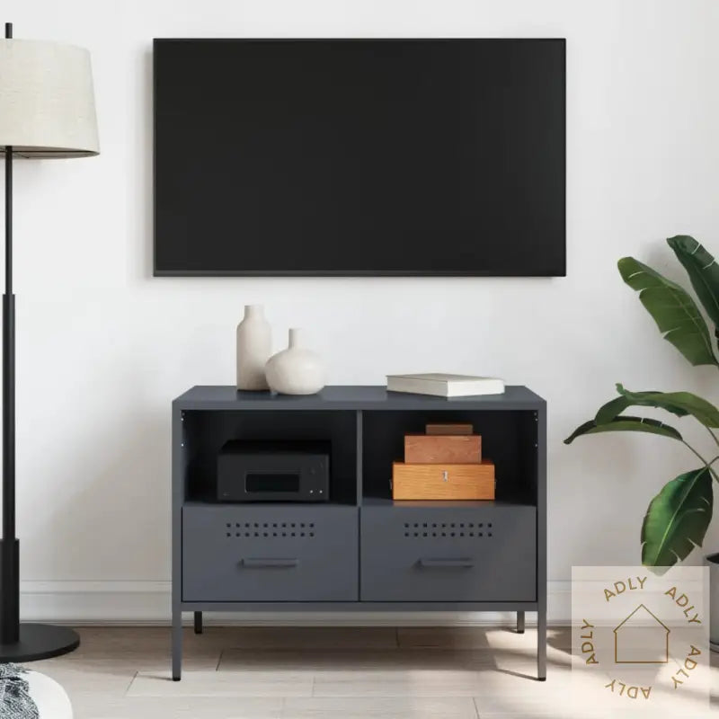 Tv-Benk Antrasitt 68X39X50,5 Cm Stål