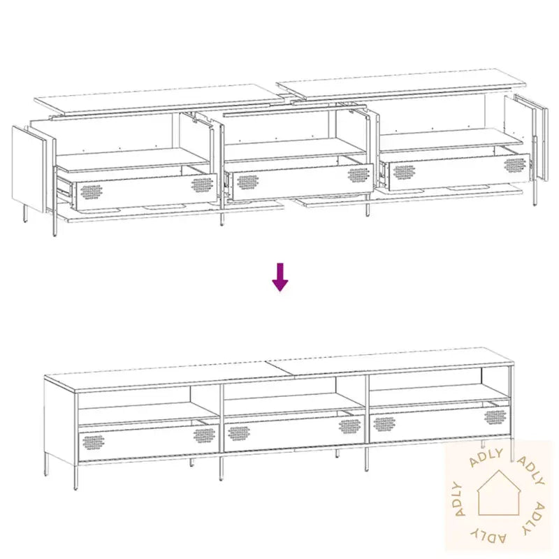 Tv-Benk Antrasitt 202X39X43,5 Cm Kaldvalset Stål