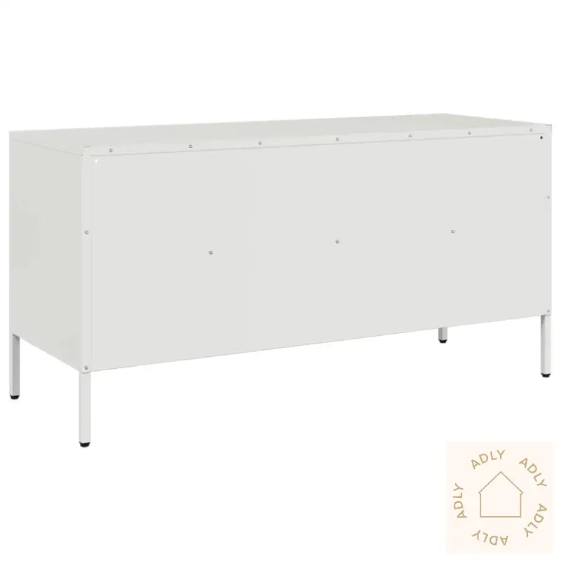 Tv-Benk Hvit 100,5X39X50,5 Cm Stål