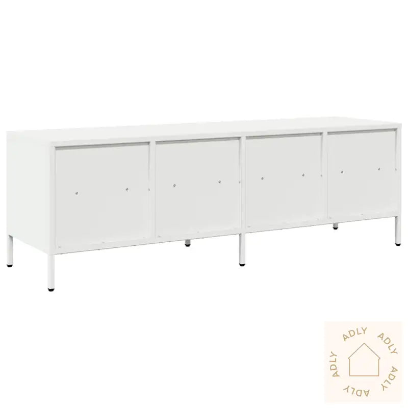 Tv-Benk Hvit 135X39X43,5 Cm Kaldvalset Stål
