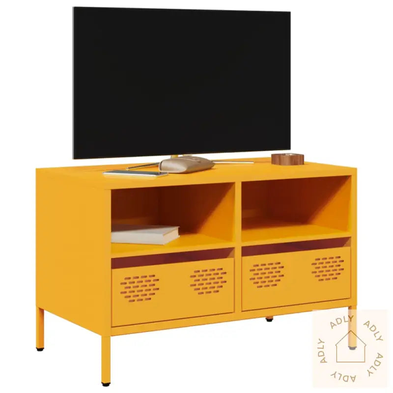 Tv-Benk Sennepsgul 68X39X43,5 Cm Kaldvalset Stål