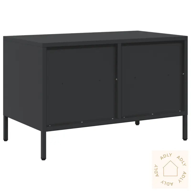 Tv-Benk Svart 68X39X43,5 Cm Kaldvalset Stål
