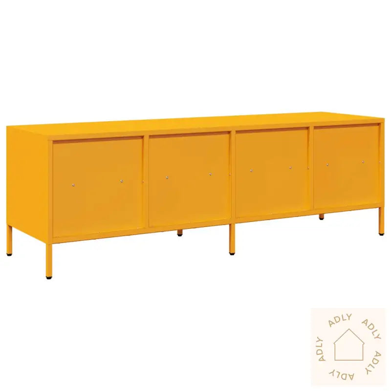 Tv-Benk Sennepsgul 135X39X43,5 Cm Kaldvalset Stål