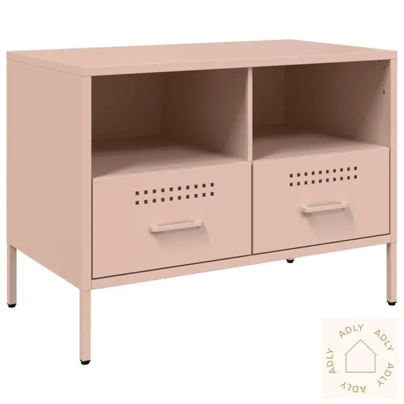 Tv-Benker 2 Stk Rosa 68X39X50,5 Cm Stål