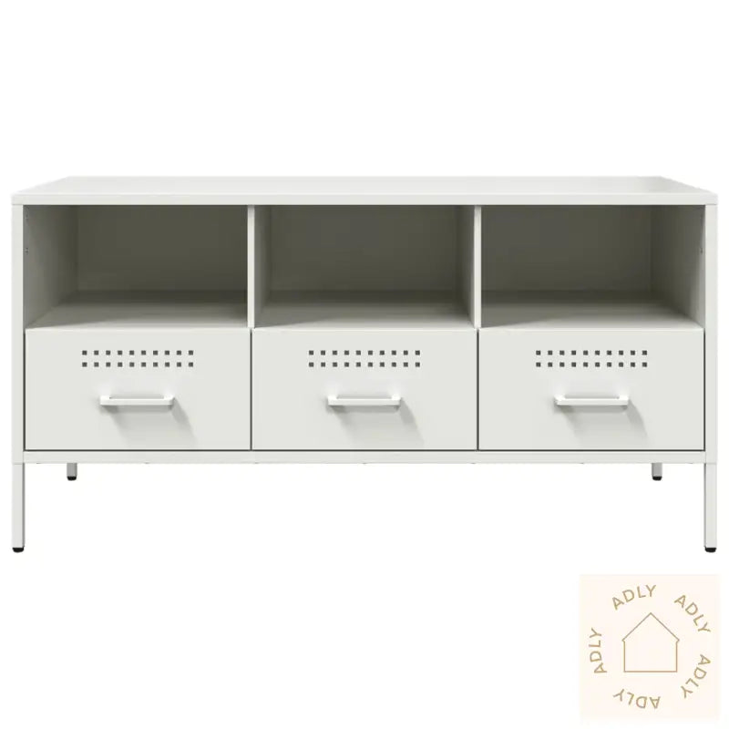 Tv-Benk Hvit 100,5X39X50,5 Cm Stål