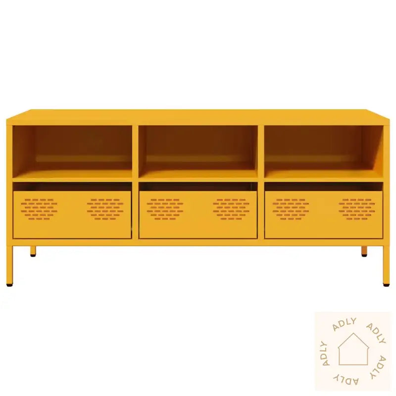 Tv-Benk Sennepsgul 101,5X39X43,5 Cm Kaldvalset Stål