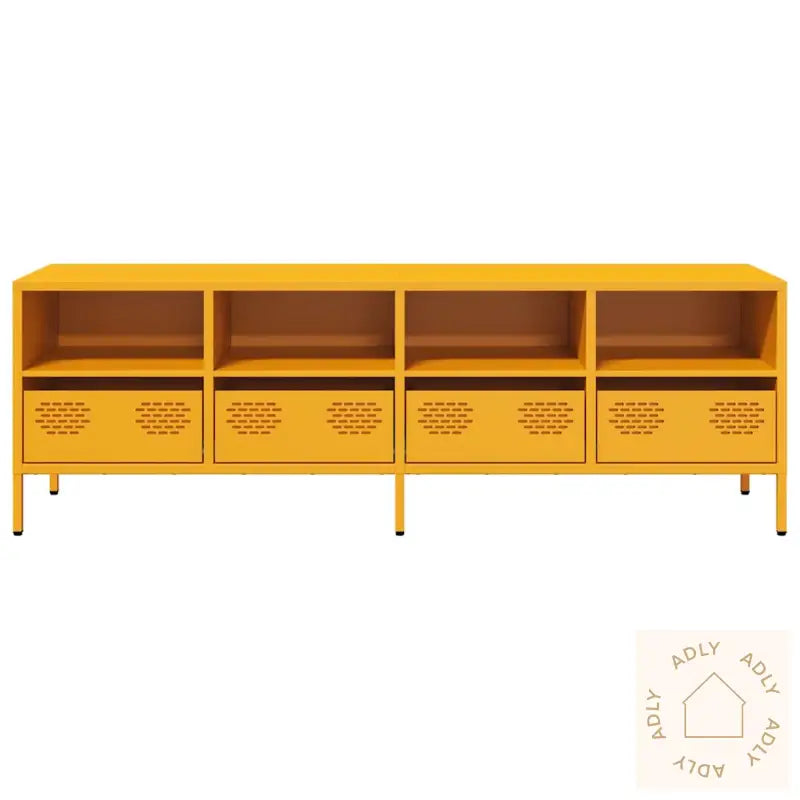 Tv-Benk Sennepsgul 135X39X43,5 Cm Kaldvalset Stål