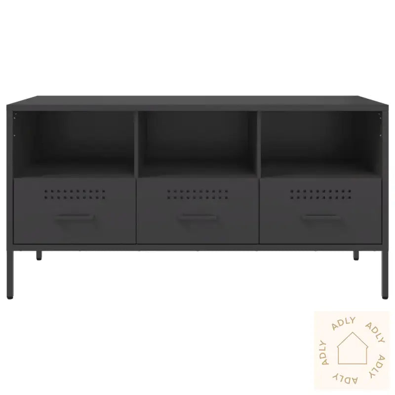 Tv-Benk Svart 100,5X39X50,5 Cm Stål