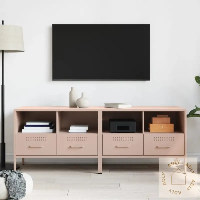 Tv-Benker 2 Stk Rosa 68X39X50,5 Cm Stål