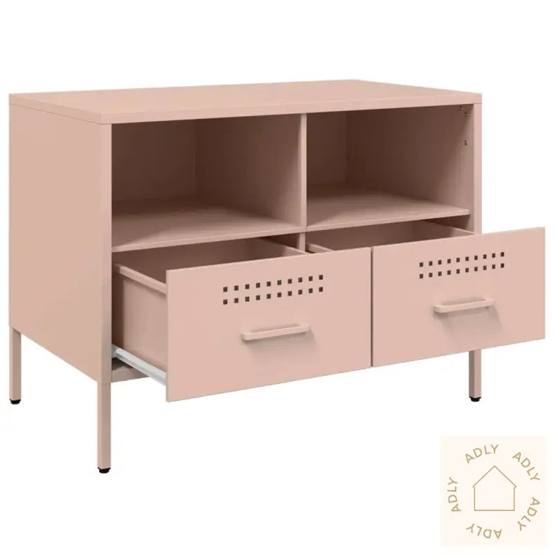 Tv-Benker 2 Stk Rosa 68X39X50,5 Cm Stål