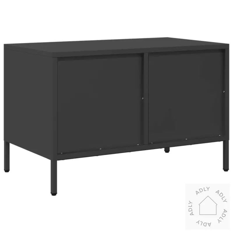 Tv-Benk Svart 68X39X43,5 Cm Kaldvalset Stål
