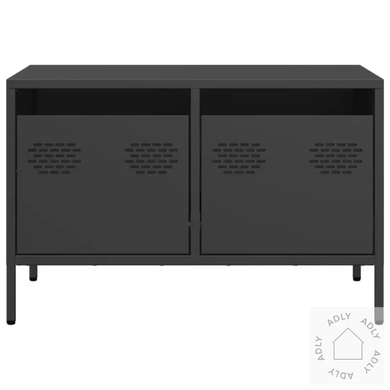 Tv-Benk Svart 68X39X43,5 Cm Kaldvalset Stål