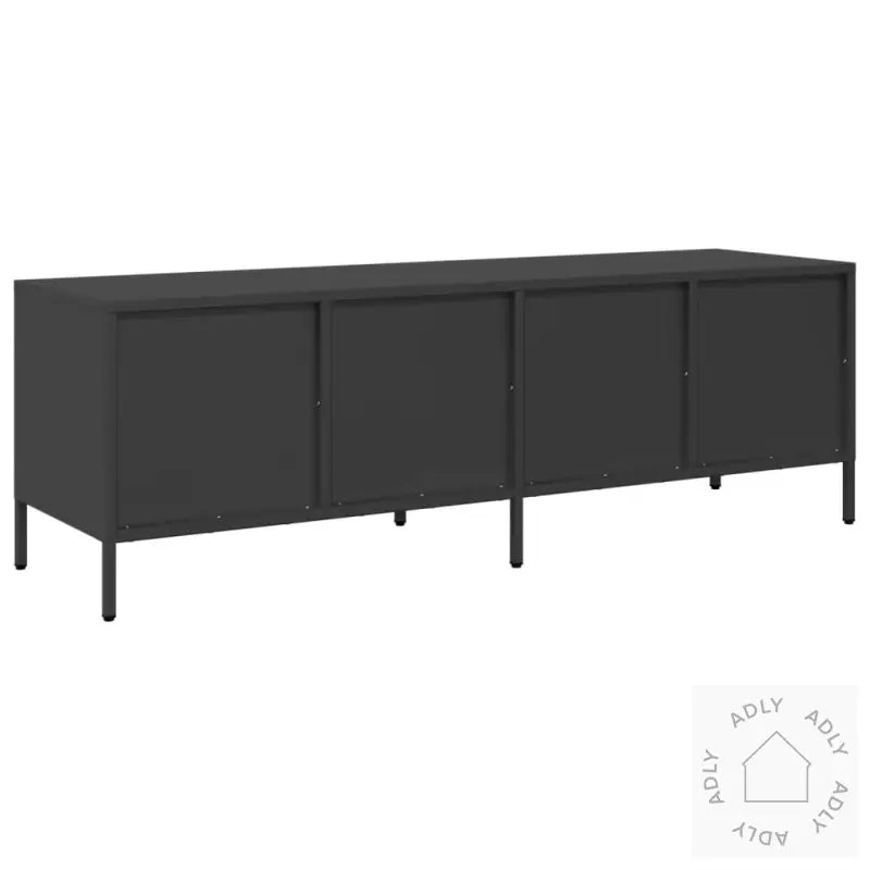 Tv-Benk Svart 135X39X43,5 Cm Kaldvalset Stål