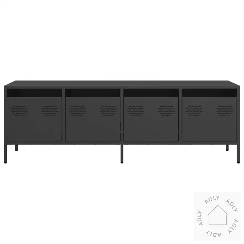 Tv-Benk Svart 135X39X43,5 Cm Kaldvalset Stål