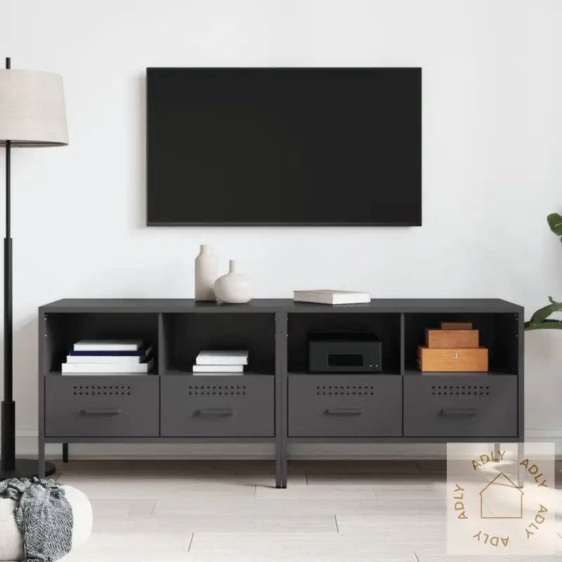 Tv-Benker 2 Stk Svart 68X39X50,5 Cm Stål