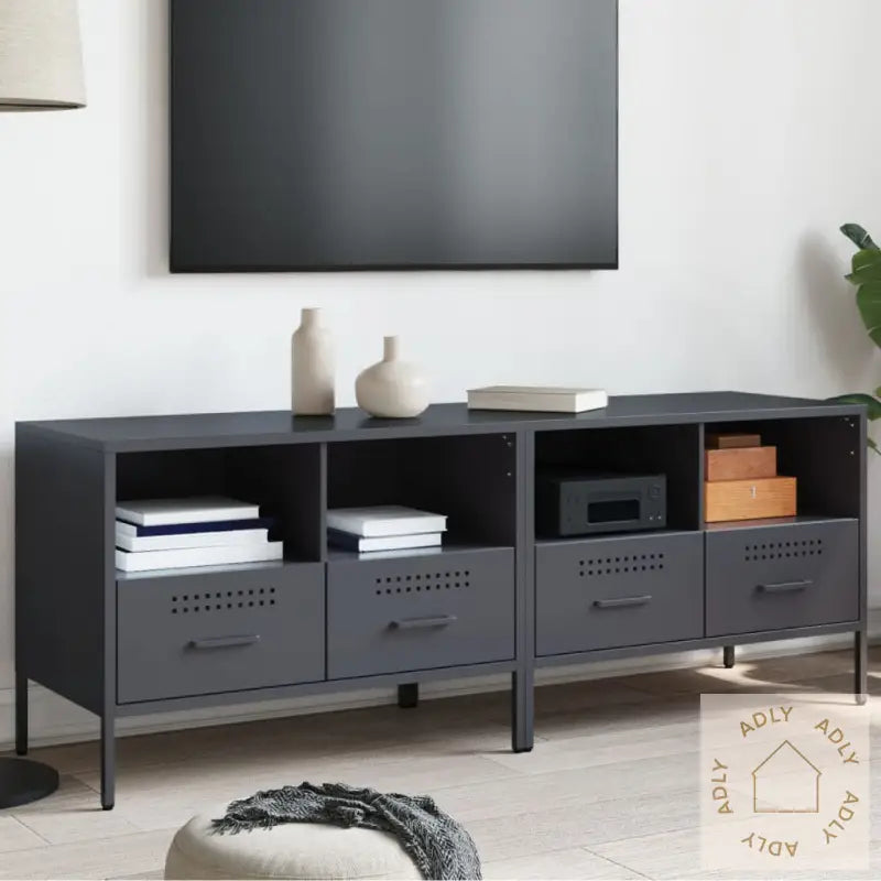 Tv-Benker 2 Stk Antrasitt 68X39X50,5 Cm Stål