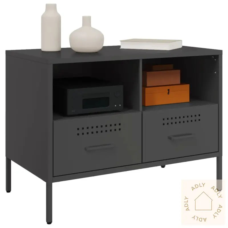Tv-Benker 2 Stk Svart 68X39X50,5 Cm Stål