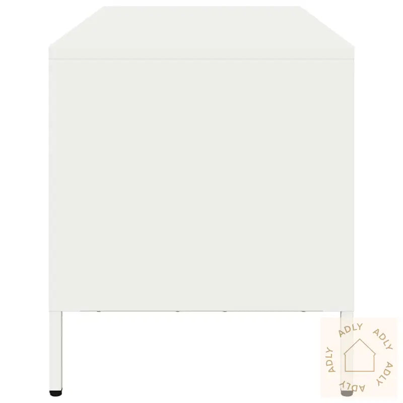 Tv-Benk Hvit 101,5X39X43,5 Cm Kaldvalset Stål