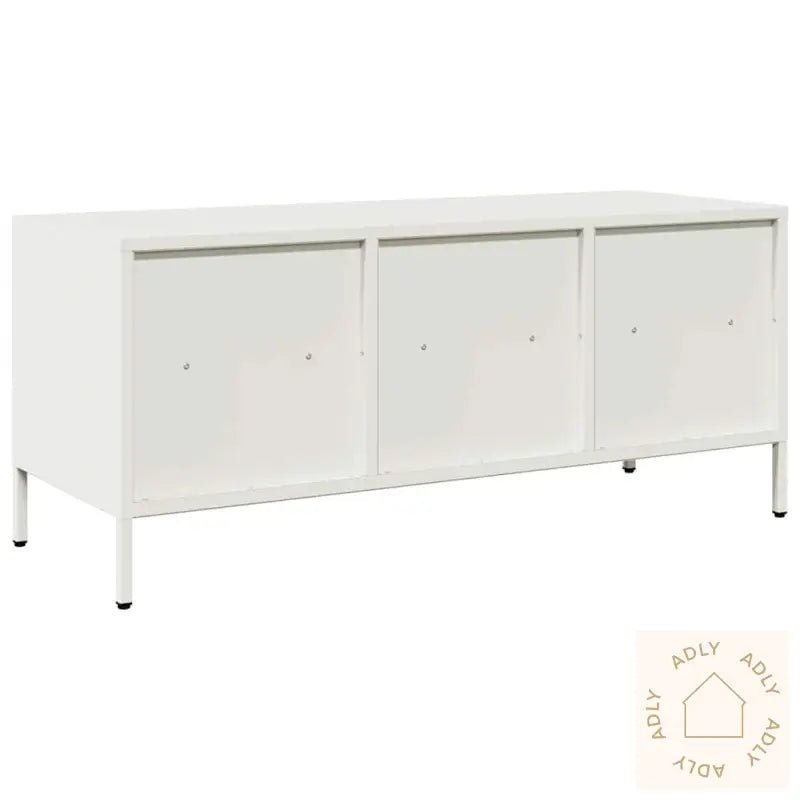 Tv-Benk Hvit 101,5X39X43,5 Cm Kaldvalset Stål
