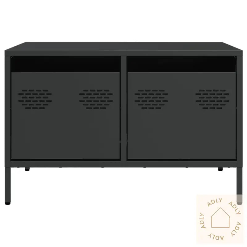 Tv-Benk Svart 68X50X43,5 Cm Kaldvalset Stål