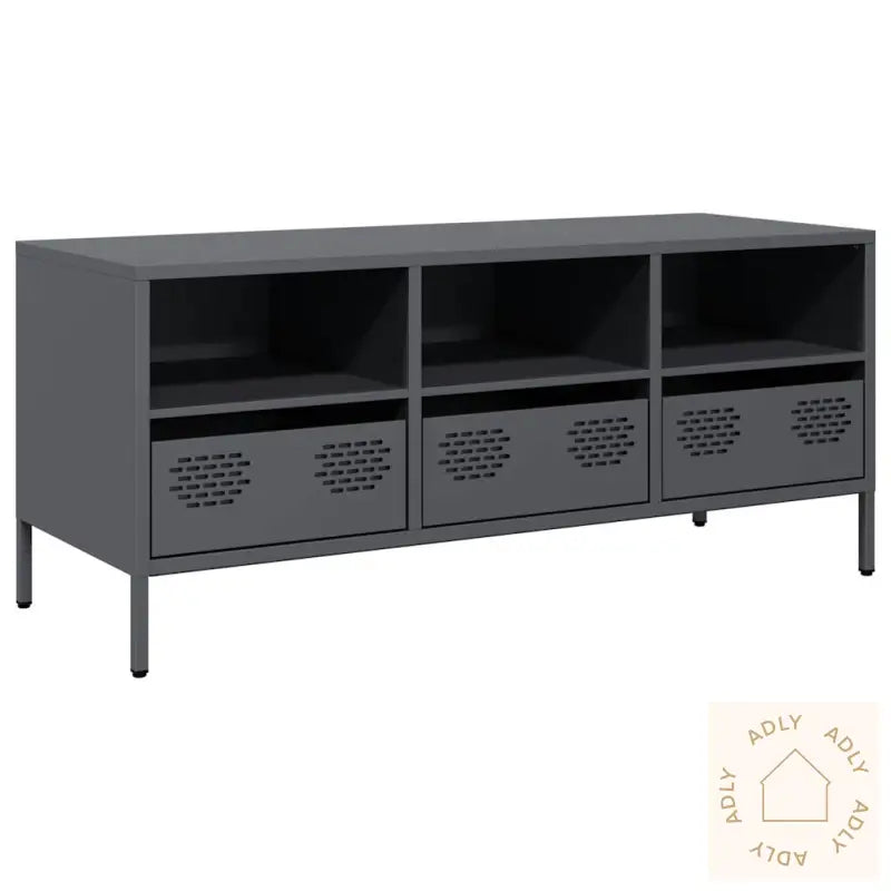 Tv-Benk Antrasitt 101,5X39X43,5 Cm Kaldvalset Stål