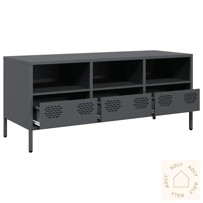 Tv-Benk Antrasitt 101,5X39X43,5 Cm Kaldvalset Stål