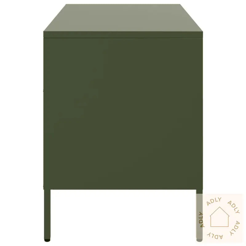 Tv-Benk Olivengrønn 68X39X50,5 Cm Stål