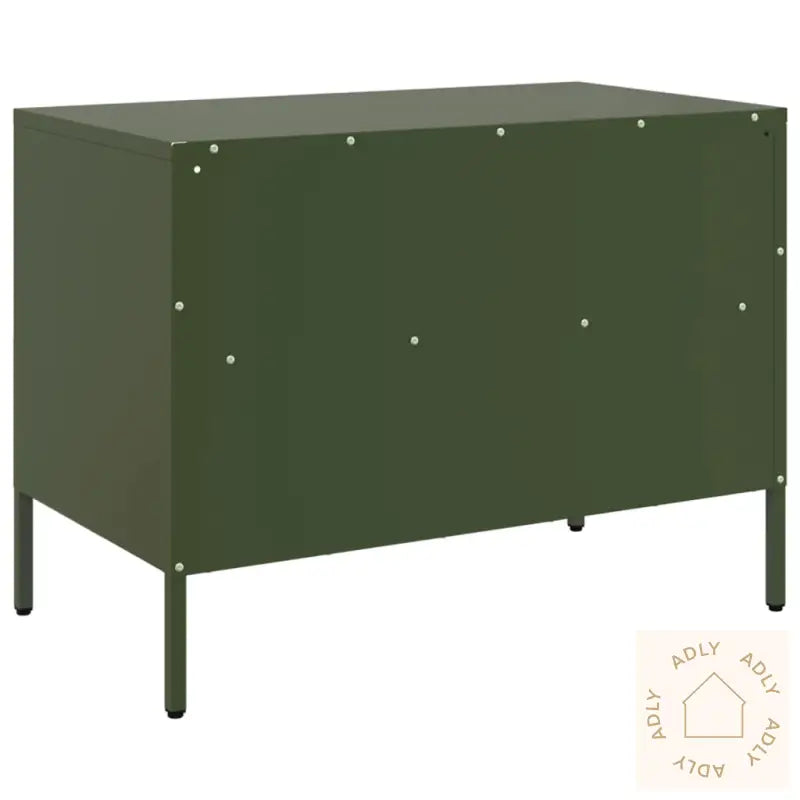 Tv-Benk Olivengrønn 68X39X50,5 Cm Stål