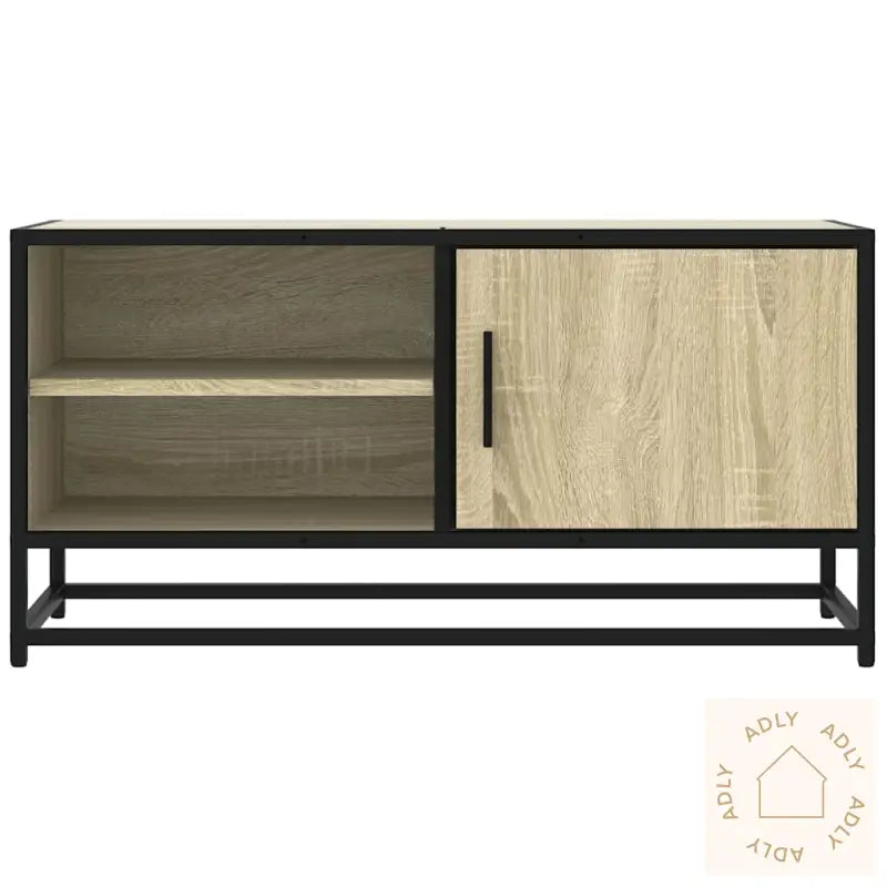 Tv-Benk Sonoma Eik 80X34,5X40 Cm Konstruert Tre Og Metall