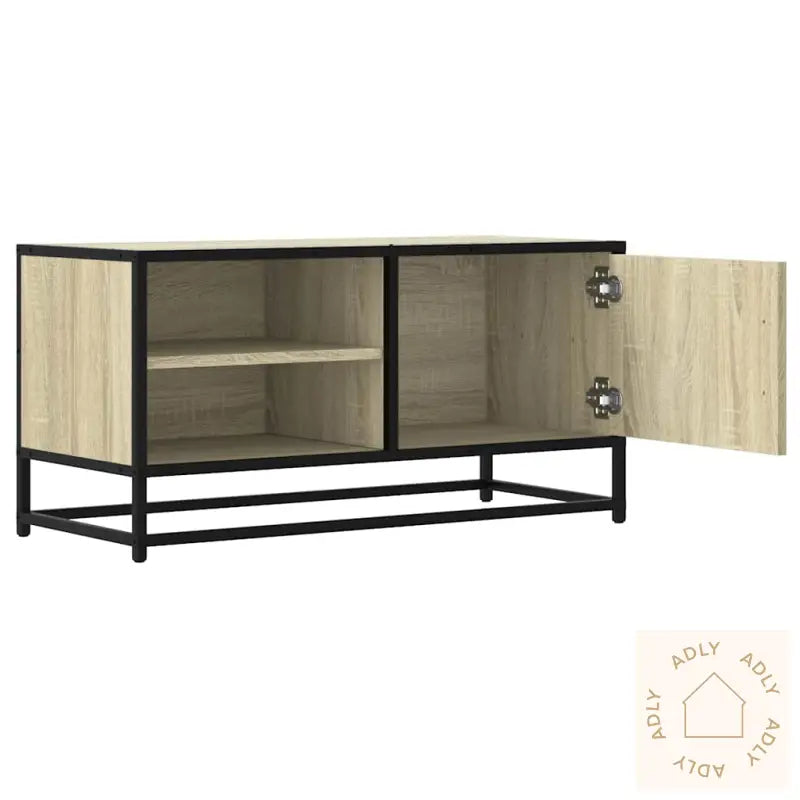 Tv-Benk Sonoma Eik 80X34,5X40 Cm Konstruert Tre Og Metall