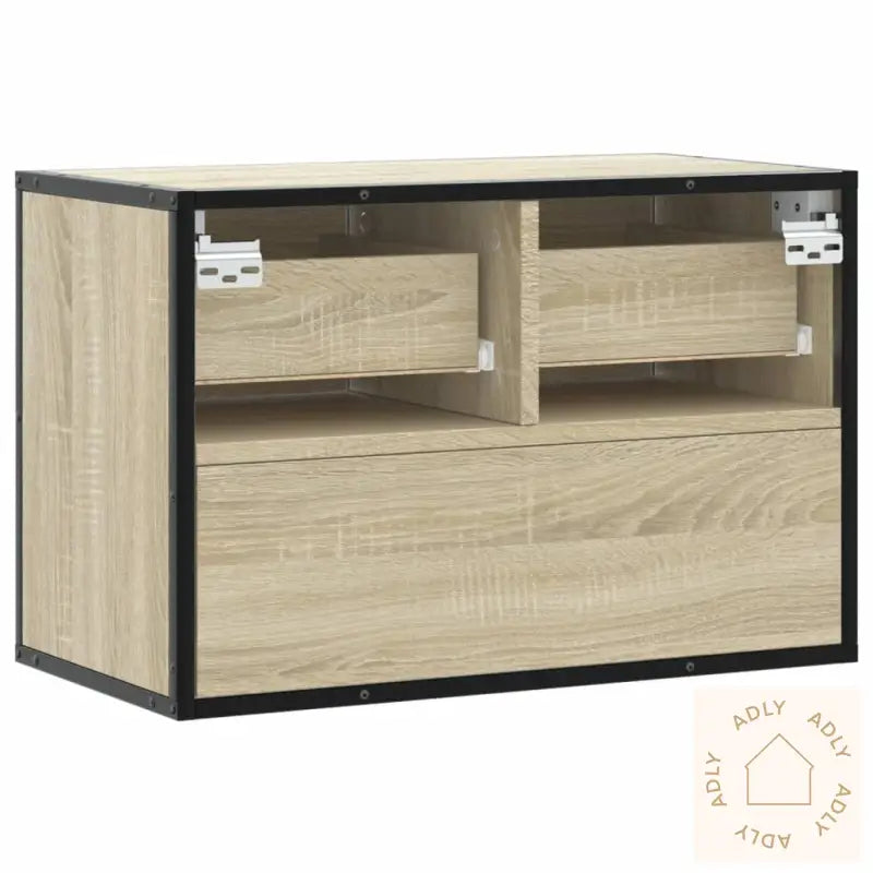 Tv-Benk Sonoma Eik 60X31X39,5 Cm Konstruert Tre Og Metall