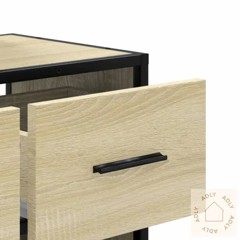 Tv-Benk Sonoma Eik 60X31X39,5 Cm Konstruert Tre Og Metall