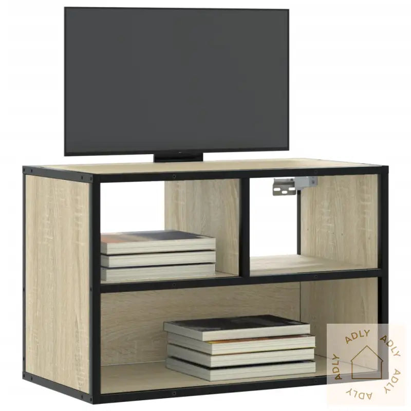 Tv-Benk Sonoma Eik 60X31X39,5 Cm Konstruert Tre Og Metall