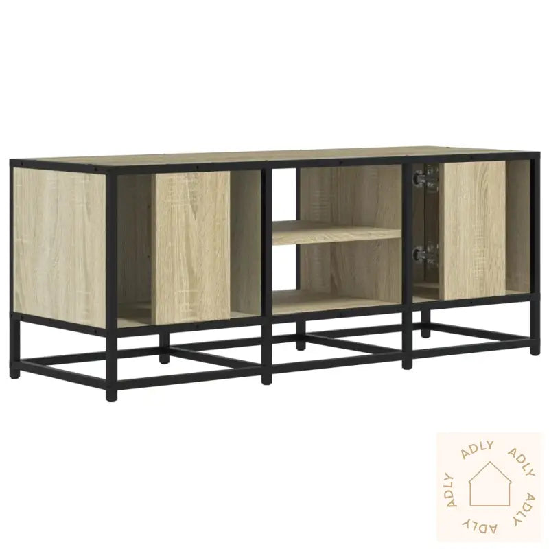 Tv-Benk Sonoma Eik 100X35X41 Cm Konstruert Tre Og Metall
