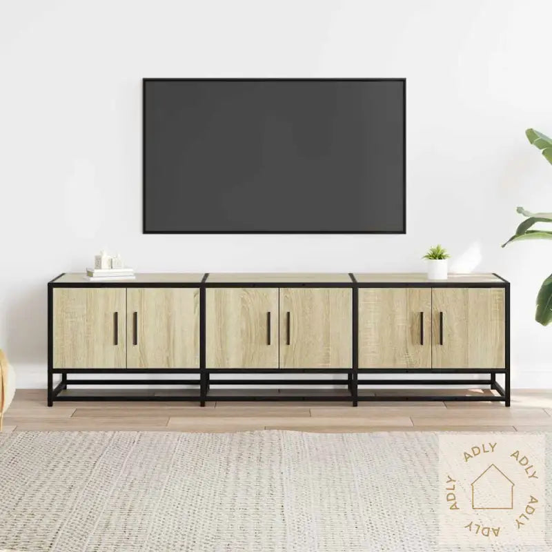 Tv-Benk Sonoma Eik 150X35X41 Cm Konstruert Tre Og Metall