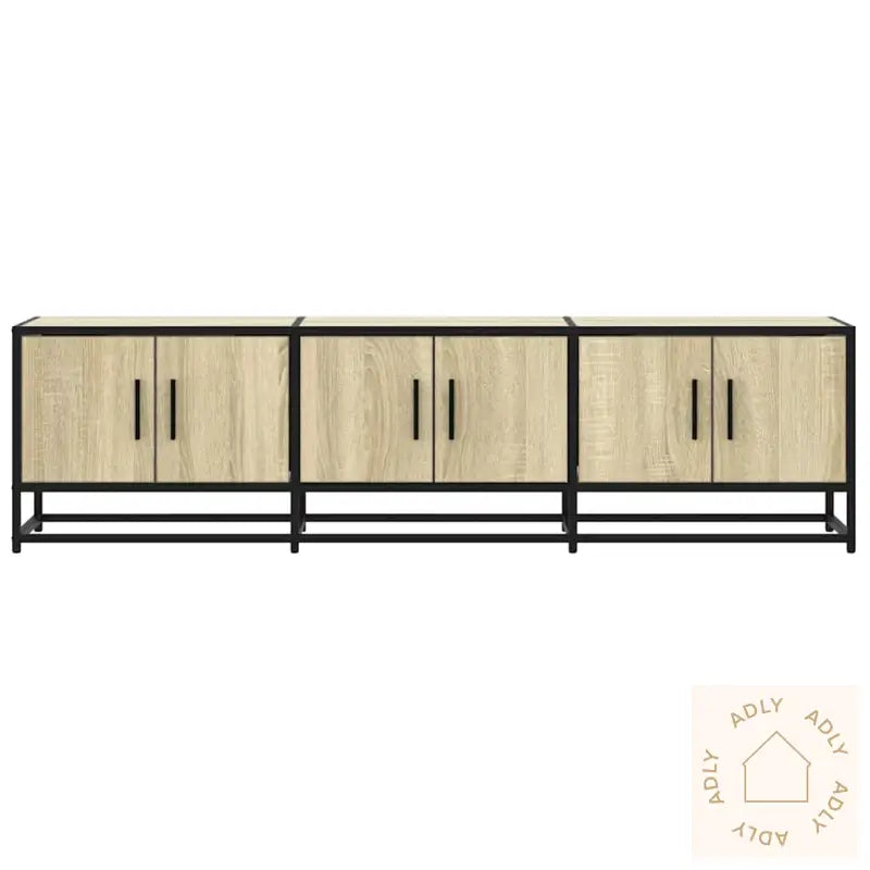 Tv-Benk Sonoma Eik 150X35X41 Cm Konstruert Tre Og Metall