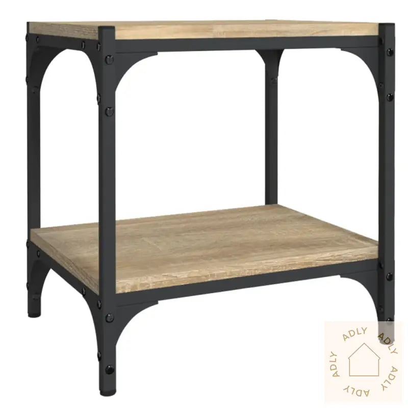 Tv-Benk Sonoma Eik 40X33X41 Cm Konstruert Tre Og Stål