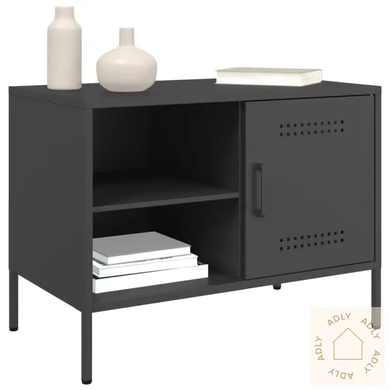 Tv-Benk Svart 68X39X50,5 Cm Stål