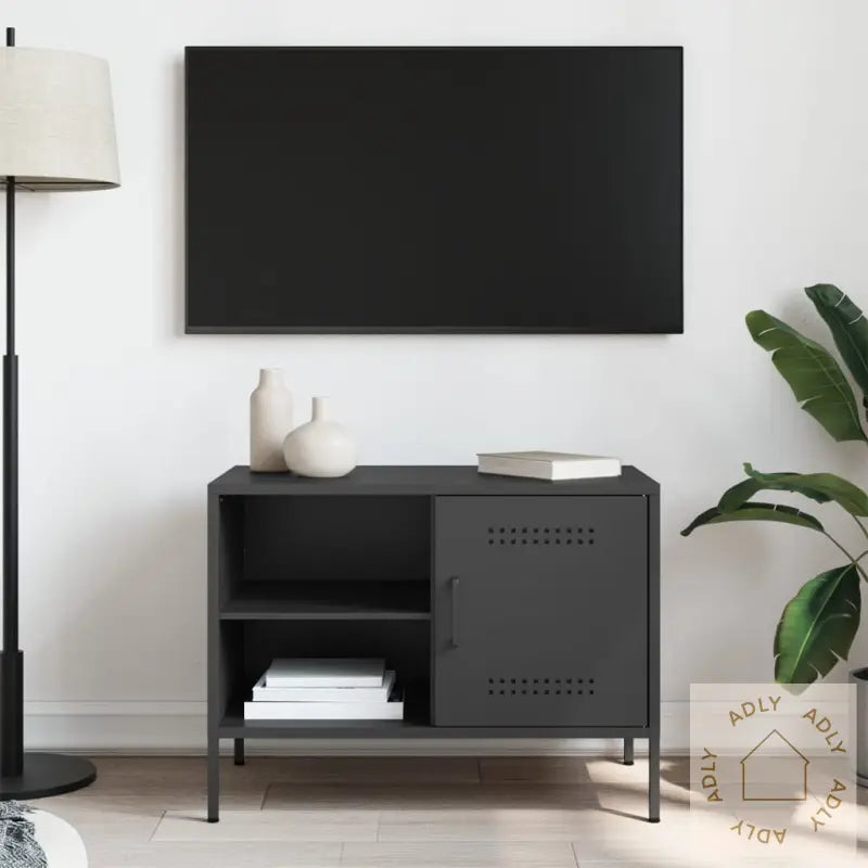 Tv-Benk Svart 68X39X50,5 Cm Stål