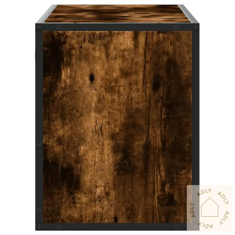 Tv-Benk Røkt Eik 100X31X39,5 Cm Konstruert Tre Og Metall