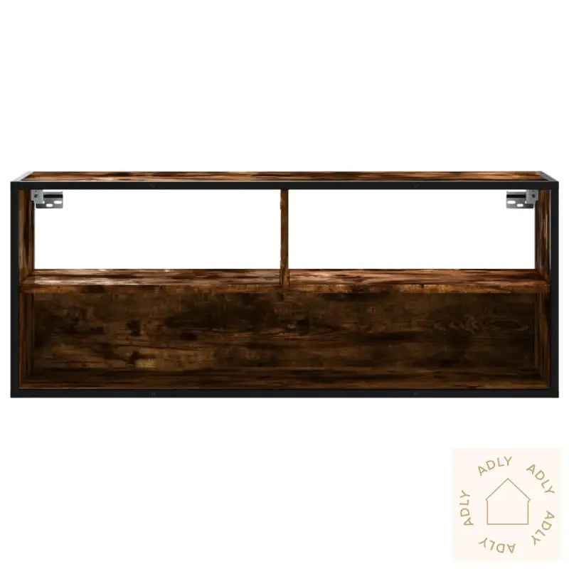 Tv-Benk Røkt Eik 100X31X39,5 Cm Konstruert Tre Og Metall