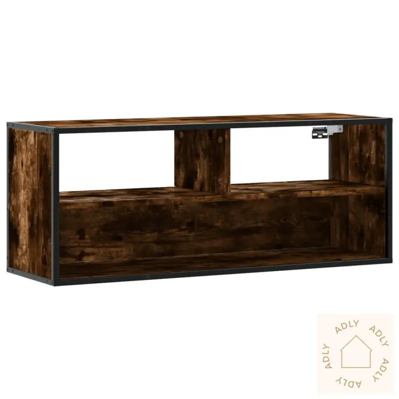 Tv-Benk Røkt Eik 100X31X39,5 Cm Konstruert Tre Og Metall