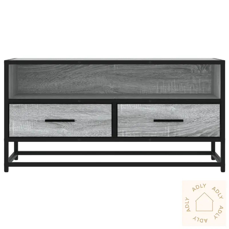 Tv-Benk Grå Sonoma 80X34,5X40 Cm Konstruert Tre Og Metall