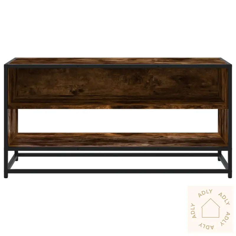 Tv-Benk Røkt Eik 91X40X46 Cm Konstruert Tre Og Metall