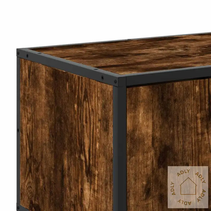 Tv-Benk Røkt Eik 100X35X50 Cm Konstruert Tre Og Metall