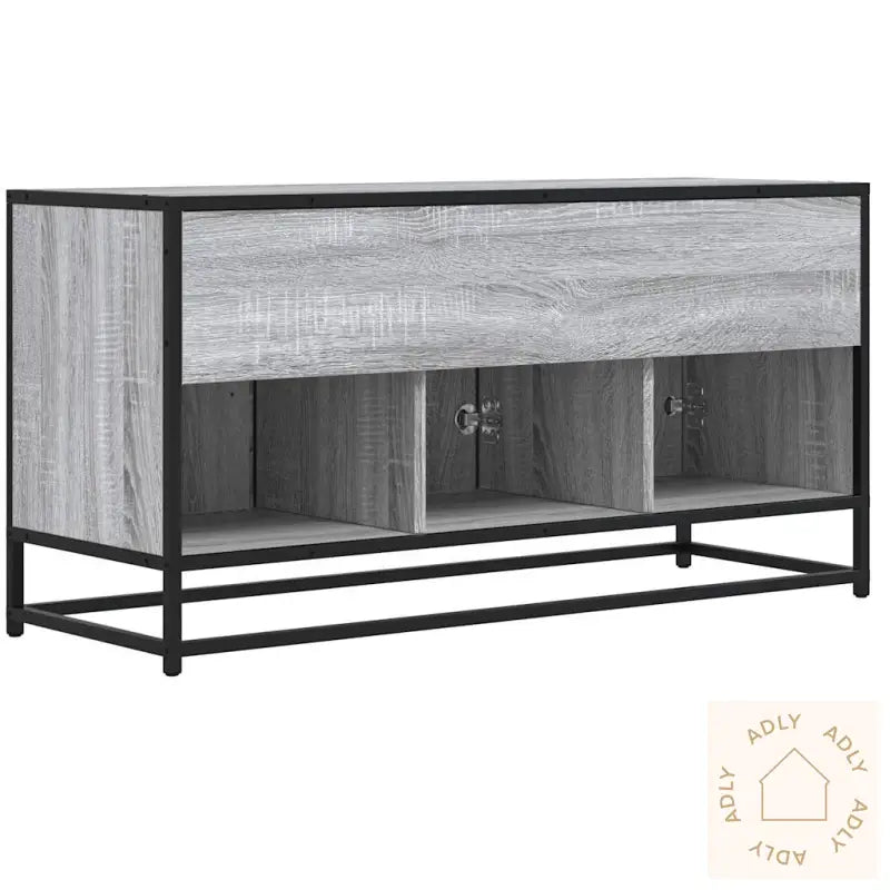 Tv-Benk Grå Sonoma 100X35X50 Cm Konstruert Tre Og Metall