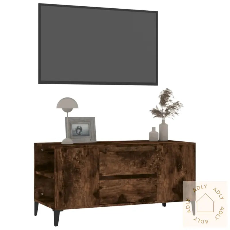 Tv-Benk Røkt Eik 102X44,5X50 Cm Konstruert Tre