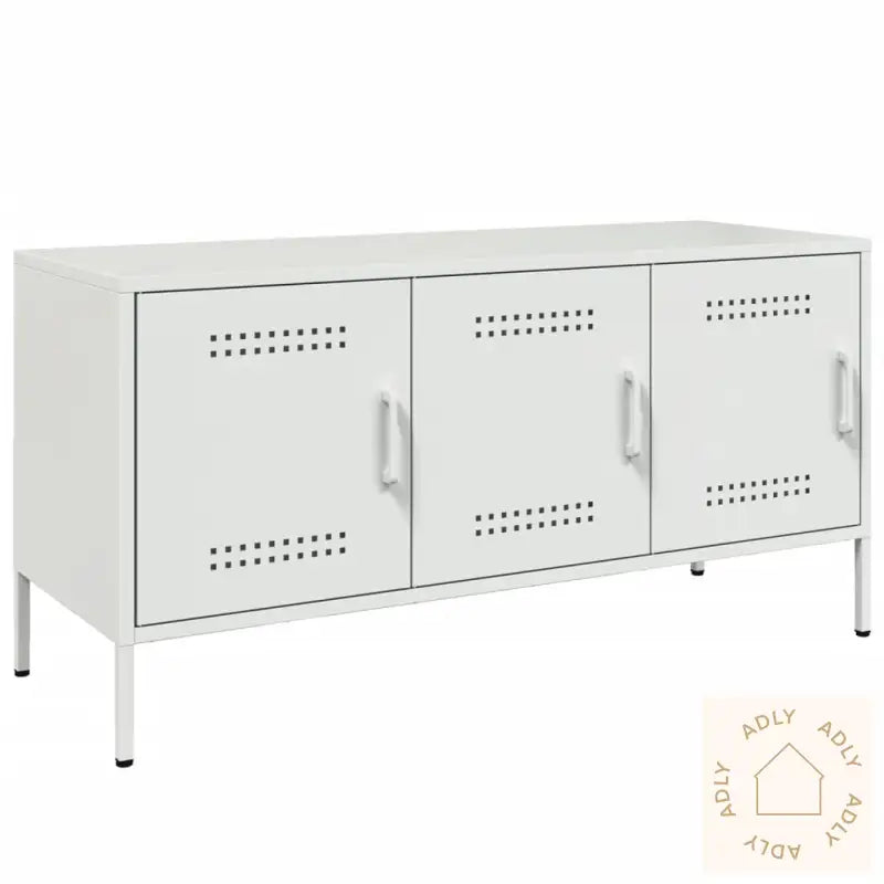 Tv-Benk Hvit 100,5X39X50,5 Cm Stål